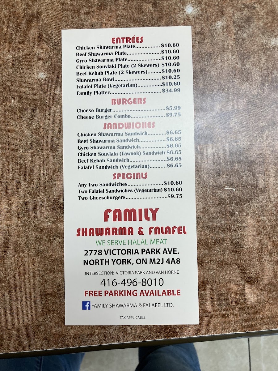 Family Shawarma & Falafel Menu - Image 4
